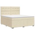 vidaXL Posteľ boxspring s matracom Krémová 140 x 200 cm Látka