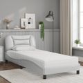 vidaXL Posteľ s matracom Hvar biela 90x200 cm umelá koža