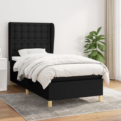 vidaXL Posteľný rám boxspring s matracom čierny 80x200 cm látka