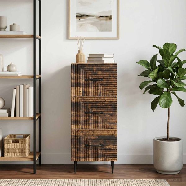 vidaXL Zásuvkový kabinet Staré drevo 33 x 34,5 x 89,5 cm