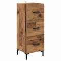 vidaXL Highboard Staré drevo 34,5 x 34 x 180 cm Kompozitné drevo