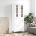 vidaXL Vysoká skrinka biela 69,5x34x180 cm spracované drevo