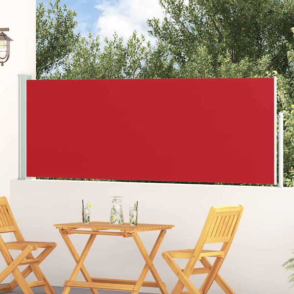 vidaXL Zaťahovacia bočná markíza na terasu 100x300 cm, červená