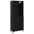 vidaXL Highboard Čierny dub 69,5 x 32,5 x 180 cm Kompozitné drevo