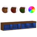 vidaXL TV skrinky s LED svetlami 2 ks hnedý dub 80x30x30 cm