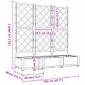 vidaXL Záhradný kvetináč 3 ks Hnedá 120 x 40 x 125,5 cm PP