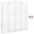 vidaXL Oblúkový gabionový kôš 12ks 200x30x200/220cm pozinkované železo