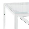 vidaXL Konferenčný stolík 110x45x45 cm nehrdzavejúca oceľ a sklo
