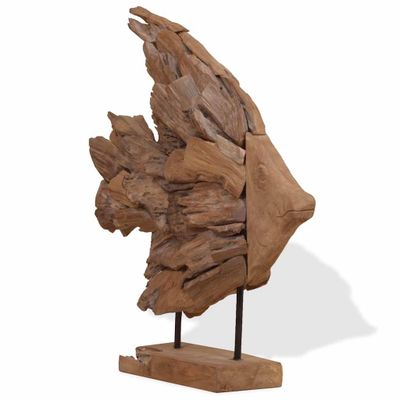 vidaXL socha rýb Teak 40x12x57 cm