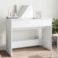 vidaXL Toaletný stolík so zrkadlom biely 100x45x76 cm