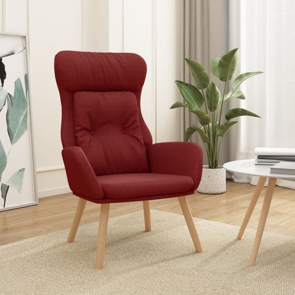 vidaXL Relaxačné kreslo vínovo-červené látkové
