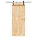 vidaXL Posuvné dvere NARVIK Prírodná a čierna 80 x 210 cm (152,5 cm)