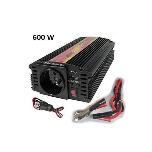 Menič napätia Carspa CAR600U-242 24V/230V+USB 600W, modifikovaná sínus