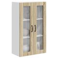 vidaXL Nástenný sklenený kabinet LUCCA Dub sonoma 60 x 31 x 100 cm