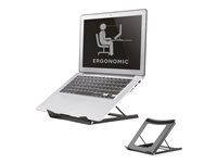 Stojan - pre notebook (počítač) - oceľ s práškovým náterom - čierna - veľkosť obrazovky: 10"-15" - na stôl