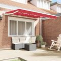 vidaXL Rám markízy Červená 350 x 200 cm Polyester s PU povrchom