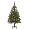vidaXL Umelý vianočný stromček s pniškami Zelená 150 cm PVC a PE a kov