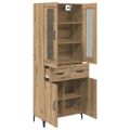 vidaXL Highboard Remeselný dub 69,5 x 34 x 180 cm Kompozitné drevo