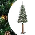 vidaXL Úzky vianočný stromček s 300 LED-i so stojanom Zelená 210 cm