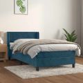 vidaXL Posteľný rám boxsping s matracom tmavomodrý 80x200 cm zamat
