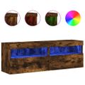 vidaXL TV nástenné skrinky s LED svetlami 2 ks dymový dub 60x30x40 cm