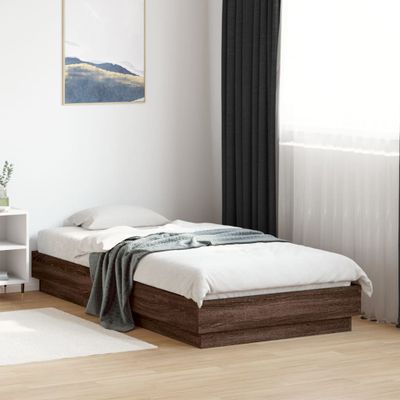 vidaXL Posteľný rám bez matraca hnedý dub 75x190 cm kompozitné drevo