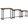 vidaXL Nesting kávový stôl 3 ks Staré drevo 50.5 x 35 x 53 cm
