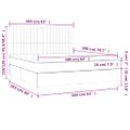 vidaXL Posteľ boxsping s matracom a LED krémová 160x200 cm látka