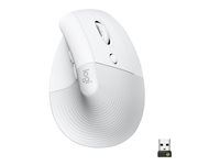 Vertikálna myš - ergonomická - optická - 6 tlačidiel - bezdrôtová - Bluetooth, 2,4 GHz - USB prijímač Logitech Logi Bolt - belavá