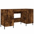 vidaXL Stôl dymový dub 140x50x75 cm kompozitné drevo