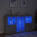 vidaXL Komoda s LED svetlami betónovo-sivá 181,5x37x100 cm