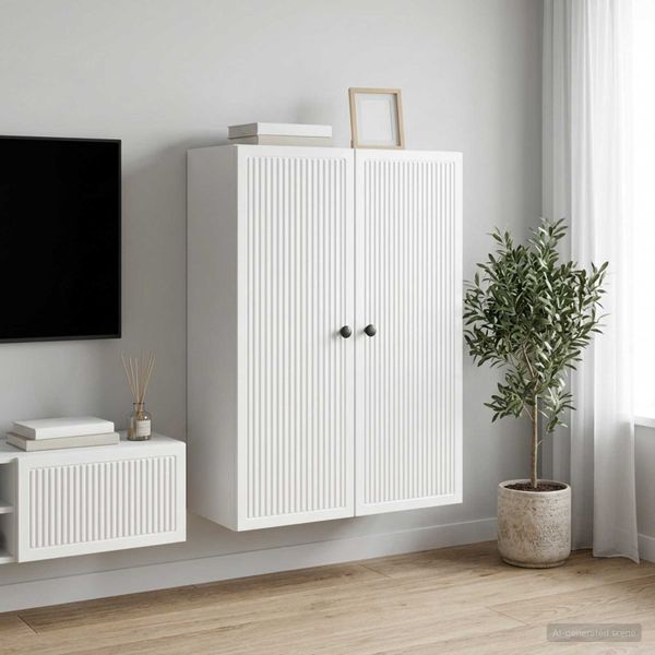 vidaXL Nástenná skrinka Biela s vysokým leskom 66 x 34,5 x 90 cm
