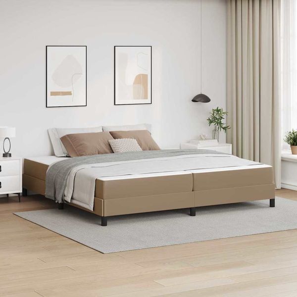 vidaXL Rám postele s matracmi Kapučínová 200 x 200 cm látka
