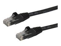 Startech 15m CAT6 Ethernet Cable, 10 Gigabit Snagless RJ45 650MHz 100W PoE Patch Cord, CAT 6 10GbE UTP Network Cable w/Strain Relief, Black, Wiring is UL Certified/TIA - Category 6 - 24AWG (N6PATC15MBK) - Patch kábel - RJ-45 (M) do RJ-45 (M) - 15 m - UTP - CAT 6 - lisovaný, prevedenie bez hrbolčeku - čierna