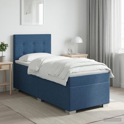 vidaXL Posteľ boxspring s matracom Modrá 90 x 200 cm Látka