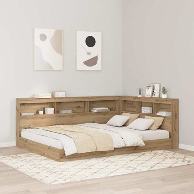 vidaXL Úložné čelo s poličkou Remeselný dub 135 cm Kompozitné drevo