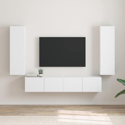 vidaXL TV nástenná skriňa Nástenný 2 pcs Biela 30 x 31 x 100 cm