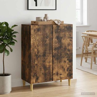 vidaXL Servírovacia skriňa Dymový dub 66 x 34,5 x 90 cm
