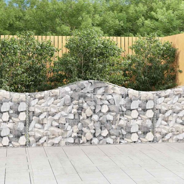 vidaXL Oblúkové gabionové koše 8 ks 200x30x80/100cm pozinkované železo