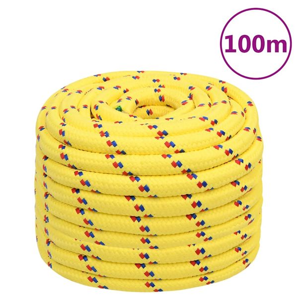 vidaXL Lodné lano žlté 20 mm 100 m polypropylén