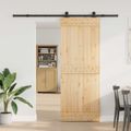 vidaXL Posuvné dvere NARVIK 80 x 210 cm (213,5 cm) Prírodná a čierna