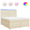 vidaXL Posteľný rám boxspring s matracom krémový 180x200 cm látka