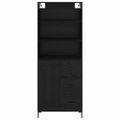 vidaXL Highboard Čierny dub 69,5 x 34 x 180 cm Kompozitné drevo