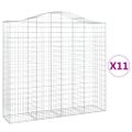 vidaXL Oblúkové gabiónové koše 11 ks 200x50x180/200 pozinkované železo