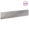 vidaXL Obrubník trávnika 20 ks 100 x 22 cm Oceľ Strieborná