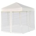 vidaXL Rozkladací záhradný stan so 6 stenami, krémovo biely 3,6x3,1 m