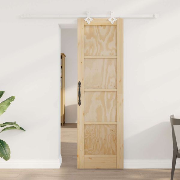 vidaXL Posuvné dvere Prírodná a biela 61 x 198,5 cm Borovicový masív