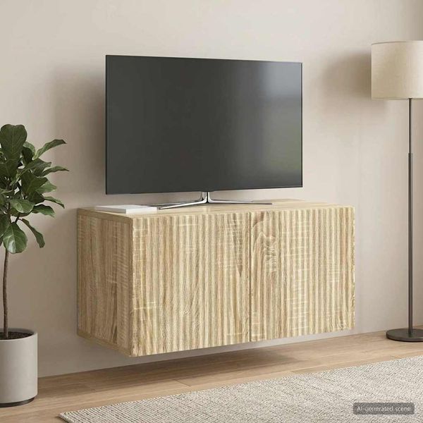 vidaXL Nástenná TV skrinka Nástenný Dub sonoma 59,5 x 31 x 30 cm