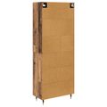 vidaXL Highboard Staré drevo 69,5 x 34 x 180 cm Kompozitné drevo