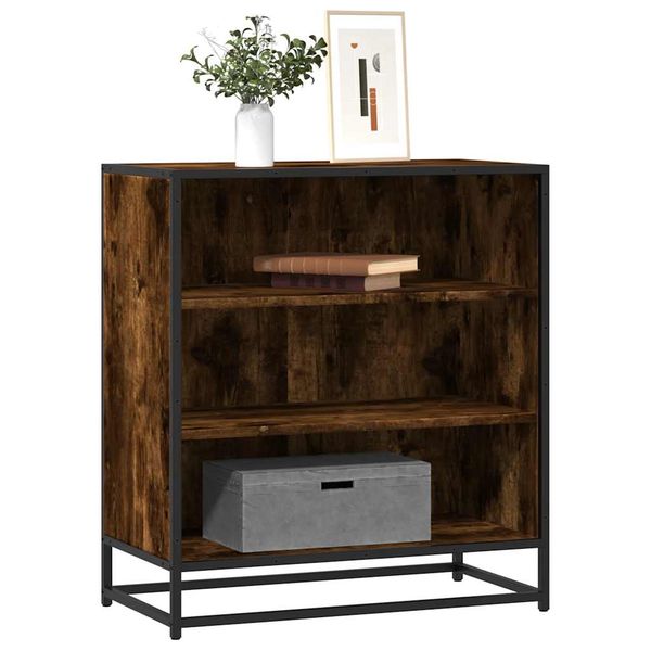 vidaXL Komoda dymový dub 68x35x76 cm kompozitné drevo a kov